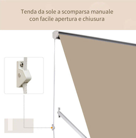 Tenda-da-Sole-Avvolgibile-a-Parete-a-Caduta,-Beige,-180x70cm-WR401-0151WR4