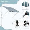 Tenda-da-Sole-da-Esterno-2x1.5m-a-Rullo-con-Manovella,-Altezza-e-Angolazione-Regolabile,-Bianco-e-Verde-ZA4840-182MX