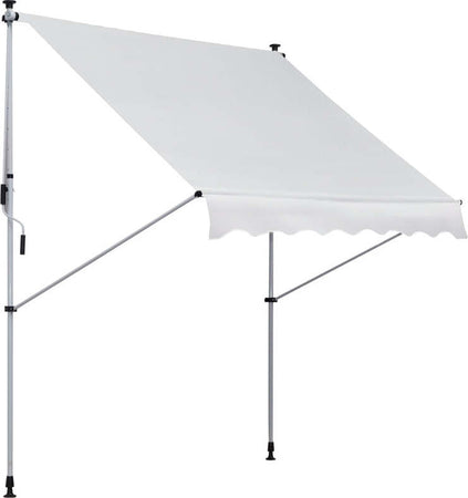 Tenda-da-Sole-da-Esterno-2x1.5m-a-Rullo-con-Manovella,-Altezza-e-Angolazione-Regolabile,-Bianco-TG6840-182WTTG6