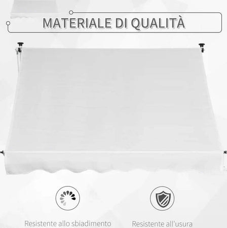 Tenda-da-Sole-da-Esterno-2x1.5m-a-Rullo-con-Manovella,-Altezza-e-Angolazione-Regolabile,-Bianco-TG6840-182WTTG6
