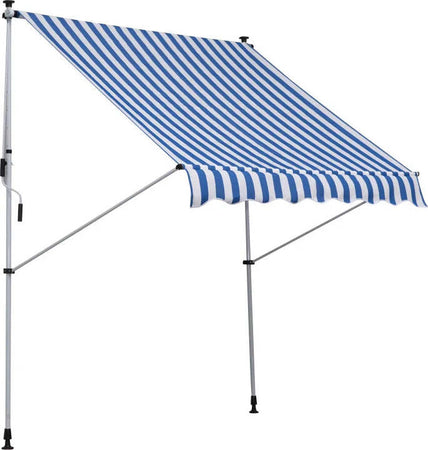 Tenda-da-Sole-da-Esterno-2x1.5m-a-Rullo-con-Manovella,-Altezza-e-Angolazione-Regolabile,-Blu-HY5840-182BUHY5