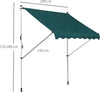 Tenda-da-Sole-da-Esterno-2x1.5m-a-Rullo-con-Manovella,-Altezza-e-Angolazione-Regolabile,-Verde-QW6840-182GNQW6