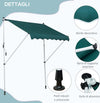 Tenda-da-Sole-da-Esterno-2x1.5m-a-Rullo-con-Manovella,-Altezza-e-Angolazione-Regolabile,-Verde-QW6840-182GNQW6