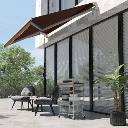 Tenda-da-Sole-per-Esterno-Avvolgibile-a-Manovella-in-Metallo-e-Alluminio,-4x2.5m,-Rosso-Ruggine-YN3840-151CFYN3
