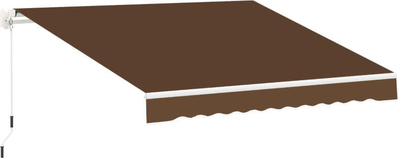 Tenda-da-Sole-per-Esterno-Avvolgibile-a-Manovella-in-Metallo-e-Alluminio,-4x2.5m,-Rosso-Ruggine-YN3840-151CFYN3