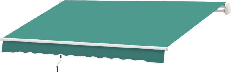 Tenda-da-Sole-per-Esterno-Avvolgibile-a-Manovella-in-Metallo-e-Alluminio,-4x2.5m,-Verde-Scuro-ED4840-151GNED4