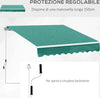 Tenda-da-Sole-per-Esterno-Avvolgibile-a-Manovella-in-Metallo-e-Alluminio,-4x2.5m,-Verde-Scuro-ED4840-151GNED4