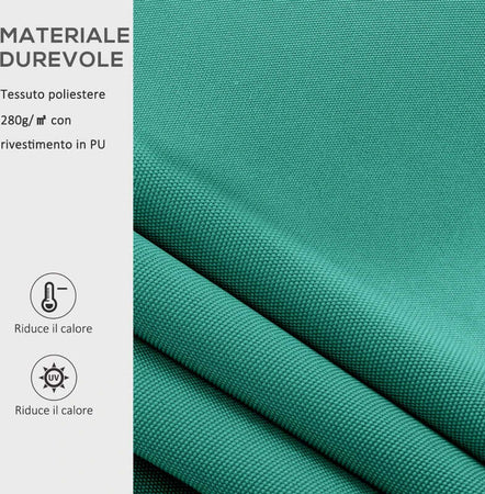 Tenda-da-Sole-per-Esterno-Avvolgibile-a-Manovella-in-Metallo-e-Alluminio,-4x2.5m,-Verde-Scuro-ED4840-151GNED4