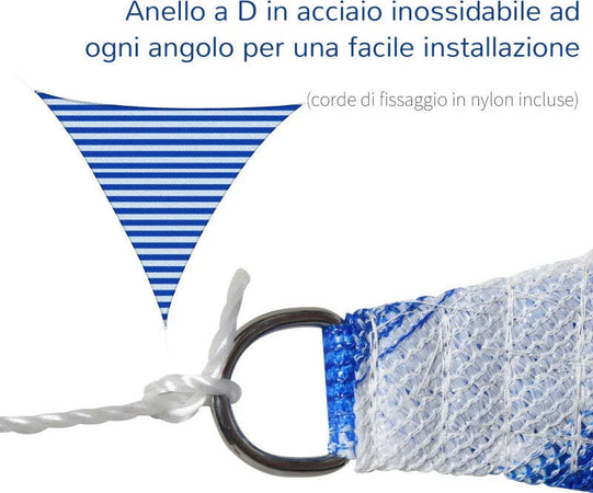 Tenda-da-Sole-Vela-Ombreggiante-Triangolare-5x5x5m-Anti-UV-e-Traspirante-in-HDPE,-Bianca-e-Blu-KJ5840-231BUHJ5