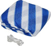 Tenda-da-Sole-Vela-Ombreggiante-Triangolare-5x5x5m-Anti-UV-e-Traspirante-in-HDPE,-Bianca-e-Blu-KJ5840-231BUHJ5