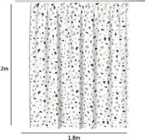 Tenda-Doccia-Antimuffa-Impermeabile-180x200cm-Anelli-Bagno-Bianco-Graniglia-69833