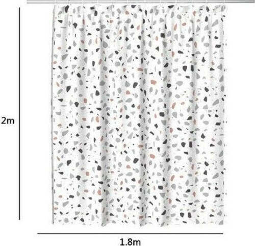 Tenda-Doccia-Antimuffa-Impermeabile-180x200cm-Anelli-Bagno-Bianco-Graniglia-69833