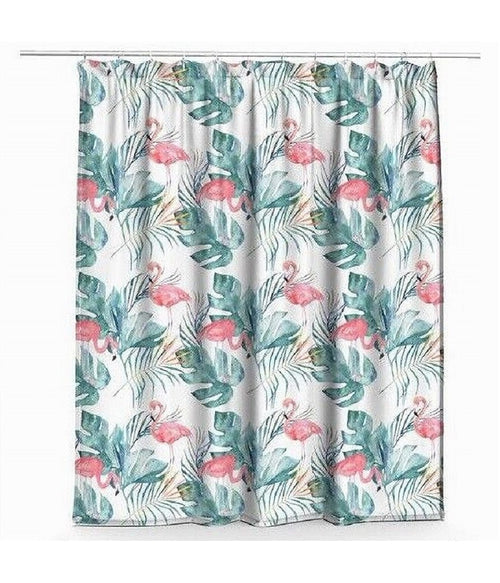 Tenda Doccia Antimuffa Impermeabile 180x200cm Con Anelli Bagno Fenicotteri 69957