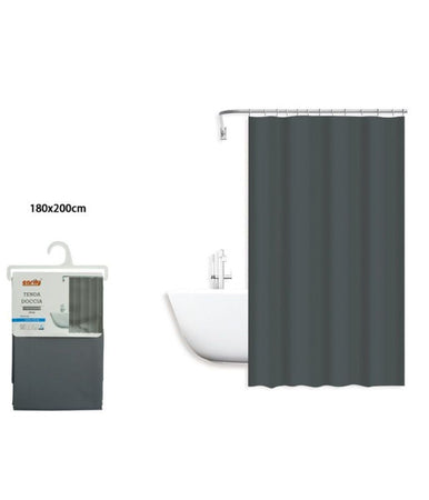 Tenda Doccia Antimuffa Impermeabile 180x200cm Con Anelli Bagno Grigio Scuro 79718