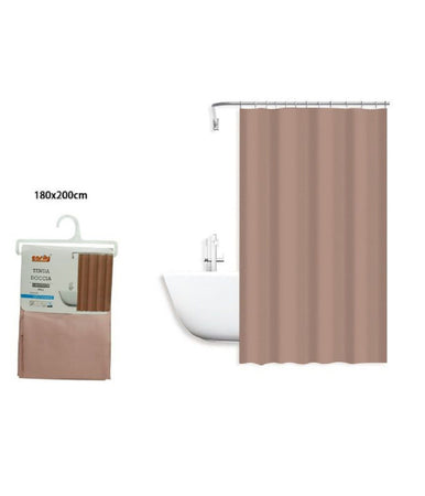 Tenda Doccia Antimuffa Impermeabile Poliestere 180x200cm Con Anelli Ganci Bagno 79857