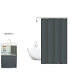 Tenda Doccia Antimuffa Impermeabile 240x200cm Con Anelli Bagno Grigio Scuro 79719