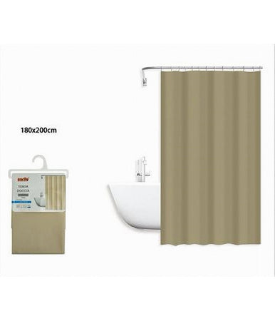 Tenda Doccia Antimuffa Impermeabile Peva 180x200 Cm Con Anelli Bagno Beige 79714