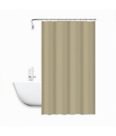 Tenda Doccia Antimuffa Impermeabile Poliestere 180x200cm Ganci Bagno Beige 79859