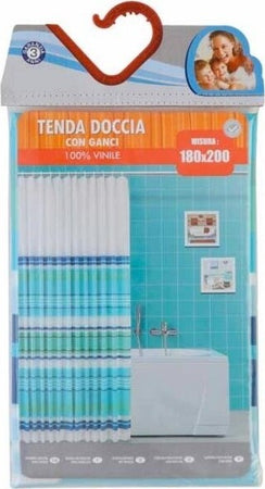 TENDA DOCCIA IN VINILE CON GANCI IMPERMEABILE 180 X 200 CM AZZURRO VERDE Casa e cucina/Bagno/Accessori per il bagno/Tende da doccia binari e ganci/Tende da doccia Trade Shop italia - Napoli, Commerciovirtuoso.it