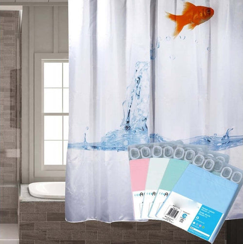 TENDA DOCCIA VASCA 180x180CM POLIESTERE CON ANELLI PLASTICA UNIVERSALI BASTONE BAGNO Casa e cucina/Bagno/Accessori per il bagno/Tende da doccia binari e ganci/Tende da doccia Trade Shop italia - Napoli, Commerciovirtuoso.it