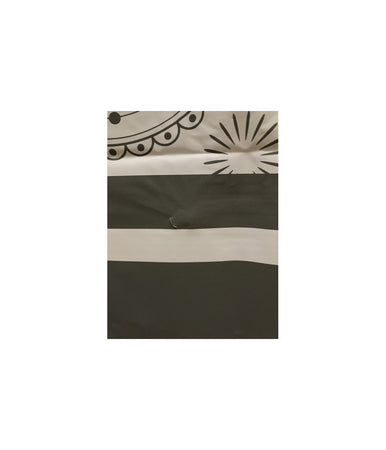 Tenda Doccia Vasca Bagno 12 Anelli 240x200cm Motivo Paisley Etnico Grigio 87582