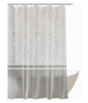 Tenda Doccia Vasca Bagno 12 Anelli 240x200cm Motivo Paisley Etnico Grigio 87582