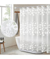 Tenda Doccia Vasca Bagno 180x200cm Impermeabile Con 12 Anelli Fiore Bianco 87579