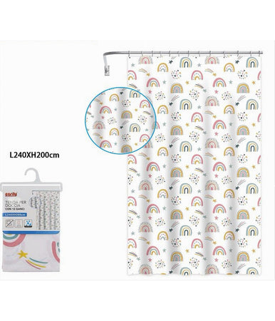 Tenda Doccia Vasca Bagno Con 12 Ganci Arcobaleno Fantasy 240 X 200 Cm Peva 87564