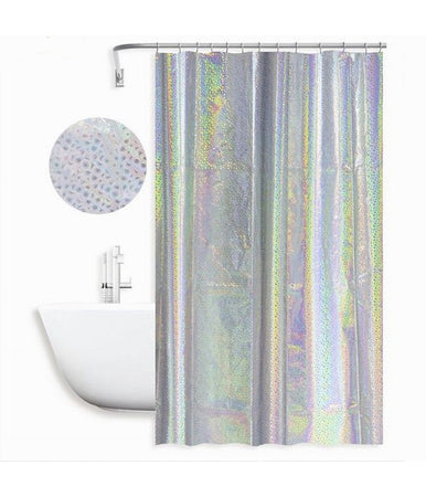 Tenda Doccia Vasca Bagno Effetto Paillettato Iridescente 12 Ganci 240x180cm 87190