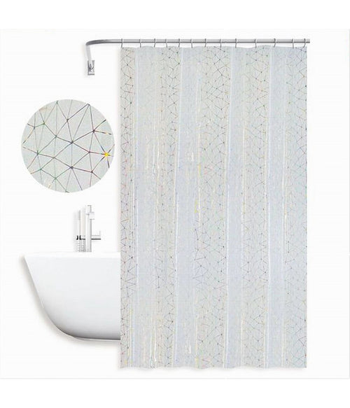 Tenda Doccia Vasca Bagno Geometrico Effetto Prisma Con 12 Ganci 240x180 Cm 87184