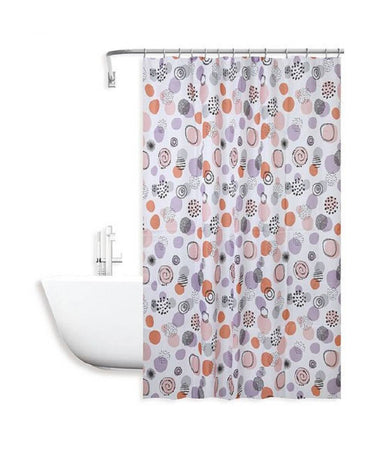 Tenda Doccia Vasca Bagno Impermeabile 12 Ganci Con Sfere Astratte 180x200cm 87090