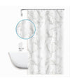 Tenda Doccia Vasca Bagno Impermeabile Marmo Bianco 180x200cm Con 12 Anelli 87593