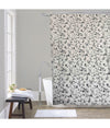Tenda Doccia Vasca Da Bagno 12 Ganci Motivo Floreale Bianco Nero 240x200cm 87568