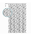 Tenda Doccia Vasca Da Bagno 12 Ganci Motivo Floreale Bianco Nero 240x200cm 87568
