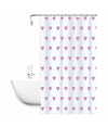 Tenda Doccia Vasca Da Bagno Impermeabile 12 Ganci Con Cuori Rosa 180x200cm 87091