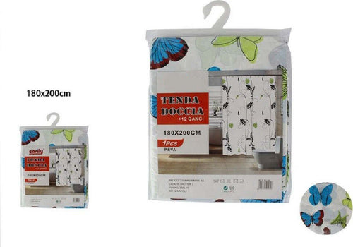 Tenda Doccia Vasca Da Bagno Peva 12 Ganci Decorata Con Farfalle 180x200cm 52146 Casa, arredamento e bricolage > Accessori Bagno > Tende Doccia Trade Shop italia - Napoli, Commerciovirtuoso.it