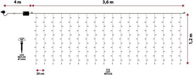 Tenda luminosa cavo Bianco 216 led uso interno ed esterno luce fredda 3,6 x h 120 cm Casa e cucina/Decorazioni per interni/Addobbi e decorazioni per ricorrenze/Decorazioni natalizie/Luci natalizie/Catene luminose per interni MagiediNatale.it - Altamura, Commerciovirtuoso.it