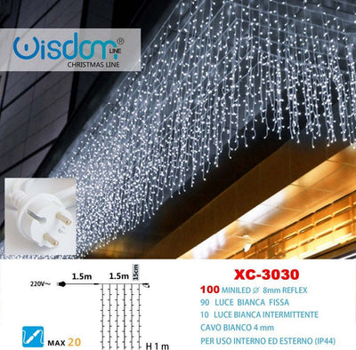 Tenda Luminosa Natalizia 100led Luce Bianca Fissa + Bianca Intermittente Xc-3030 Casa, arredamento e bricolage > Prodotti per Feste > Prodotti Natalizi Trade Shop italia - Napoli, Commerciovirtuoso.it