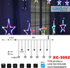Tenda-Luminosa-Natalizia-115led-Stelle-Luce-Multicolore-Cavo-Trasparente-Xc-3002