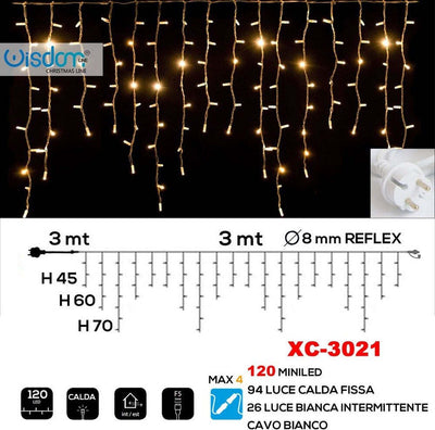 Tenda Luminosa Natalizia 120 Led Luce Calda Fissa + Bianca Intermittente Xc-3021 Casa, arredamento e bricolage > Prodotti per Feste > Prodotti Natalizi Trade Shop italia - Napoli, Commerciovirtuoso.it