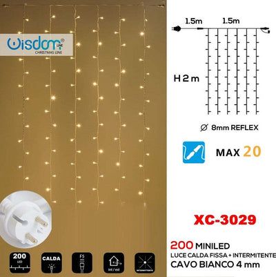 Tenda Luminosa Natalizia 200 Led Luce Calda Fissa + Bianca Intermittente Xc-3029 Casa, arredamento e bricolage > Prodotti per Feste > Prodotti Natalizi Trade Shop italia - Napoli, Commerciovirtuoso.it