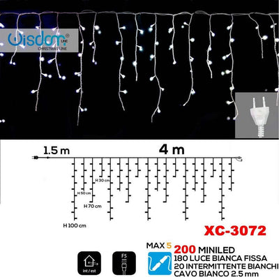 Tenda Luminosa Natalizia 200led Luce Bianca Fissa + Bianca Intermittente Xc-3072 Casa, arredamento e bricolage > Prodotti per Feste > Prodotti Natalizi Trade Shop italia - Napoli, Commerciovirtuoso.it
