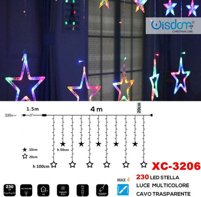 Tenda Luminosa Natalizia 230led Stelle Luce Multicolore Cavo Trasparente Xc-3206 Casa, arredamento e bricolage > Prodotti per Feste > Prodotti Natalizi Trade Shop italia - Napoli, Commerciovirtuoso.it