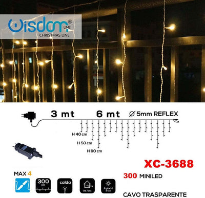 Tenda Luminosa Natalizia 300 Mini Led Luce Calda Cavo Trasparente Xc-3688 Casa, arredamento e bricolage > Prodotti per Feste > Prodotti Natalizi Trade Shop italia - Napoli, Commerciovirtuoso.it