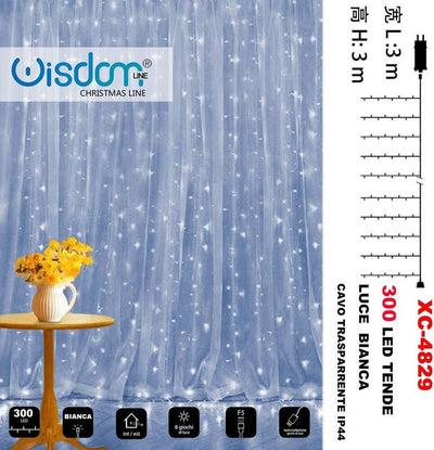 Tenda Luminosa Natalizia 300led Luce Bianca Cavo Trasparente 8giochi Luce Xc4829 Casa, arredamento e bricolage > Prodotti per Feste > Prodotti Natalizi Trade Shop italia - Napoli, Commerciovirtuoso.it