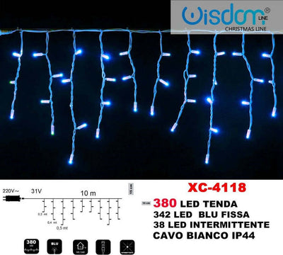 Tenda Luminosa Natalizia 380 Led Luce Blu Fissa + Intermittente Ip44 Xc-4118 Casa, arredamento e bricolage > Prodotti per Feste > Prodotti Natalizi Trade Shop italia - Napoli, Commerciovirtuoso.it