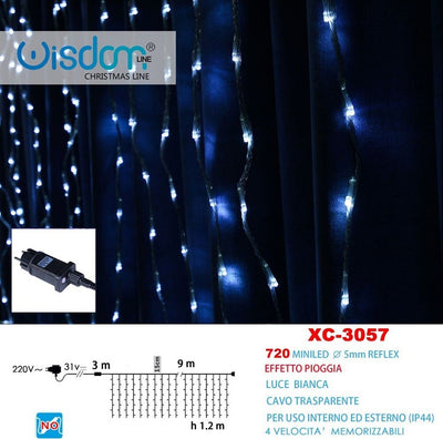 Tenda Luminosa Natalizia 720 Mini Led Effetto Pioggia Luce Bianca Ip44 Xc-3057 Casa, arredamento e bricolage > Prodotti per Feste > Prodotti Natalizi Trade Shop italia - Napoli, Commerciovirtuoso.it