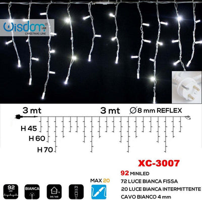 Tenda Luminosa Natalizia 92 Led Luce Bianca Fissa + Bianca Intermittente Xc-3007 Casa, arredamento e bricolage > Prodotti per Feste > Prodotti Natalizi Trade Shop italia - Napoli, Commerciovirtuoso.it