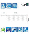 Tenda Luminosa Natalizia 96 Led Luce Multicolor 3 Metri Esterno Luci Cavo 5 Mt