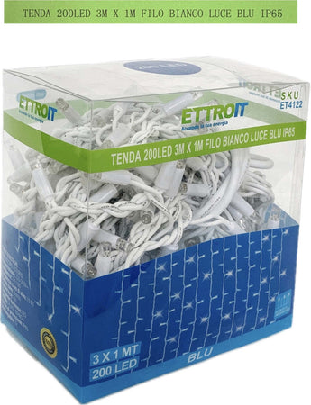 TENDA NATALE ESTERNO NATALIZIA 200 led 3m x 1m filo bianco luce blu ip65 /ET4122 Casa e cucina/Decorazioni per interni/Addobbi e decorazioni per ricorrenze/Decorazioni natalizie/Luci natalizie/Catene luminose per esterni Zencoccostore - Formia, Commerciovirtuoso.it